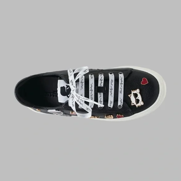 KARL LAGERFELD PARIS CATE PINS LACE UP LEATHER SNEAKER SIZE 7 - Picture 14 of 14